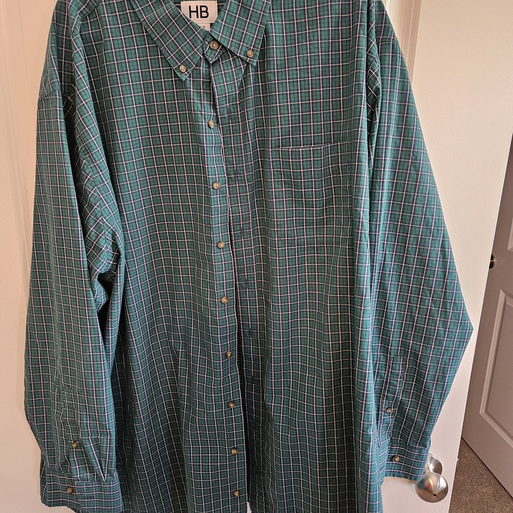 Men's Teal Plaid Button-Down Shirt